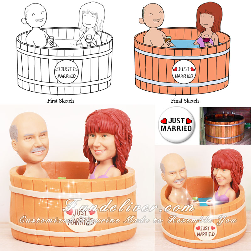 Hot Tub Wedding Cake Toppers